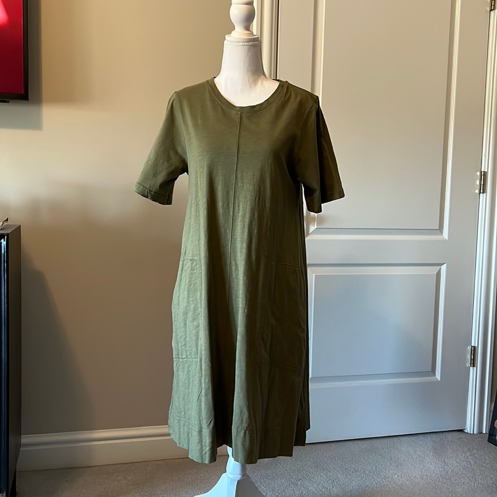 Me + Em Olive Green Casual Midi Dress